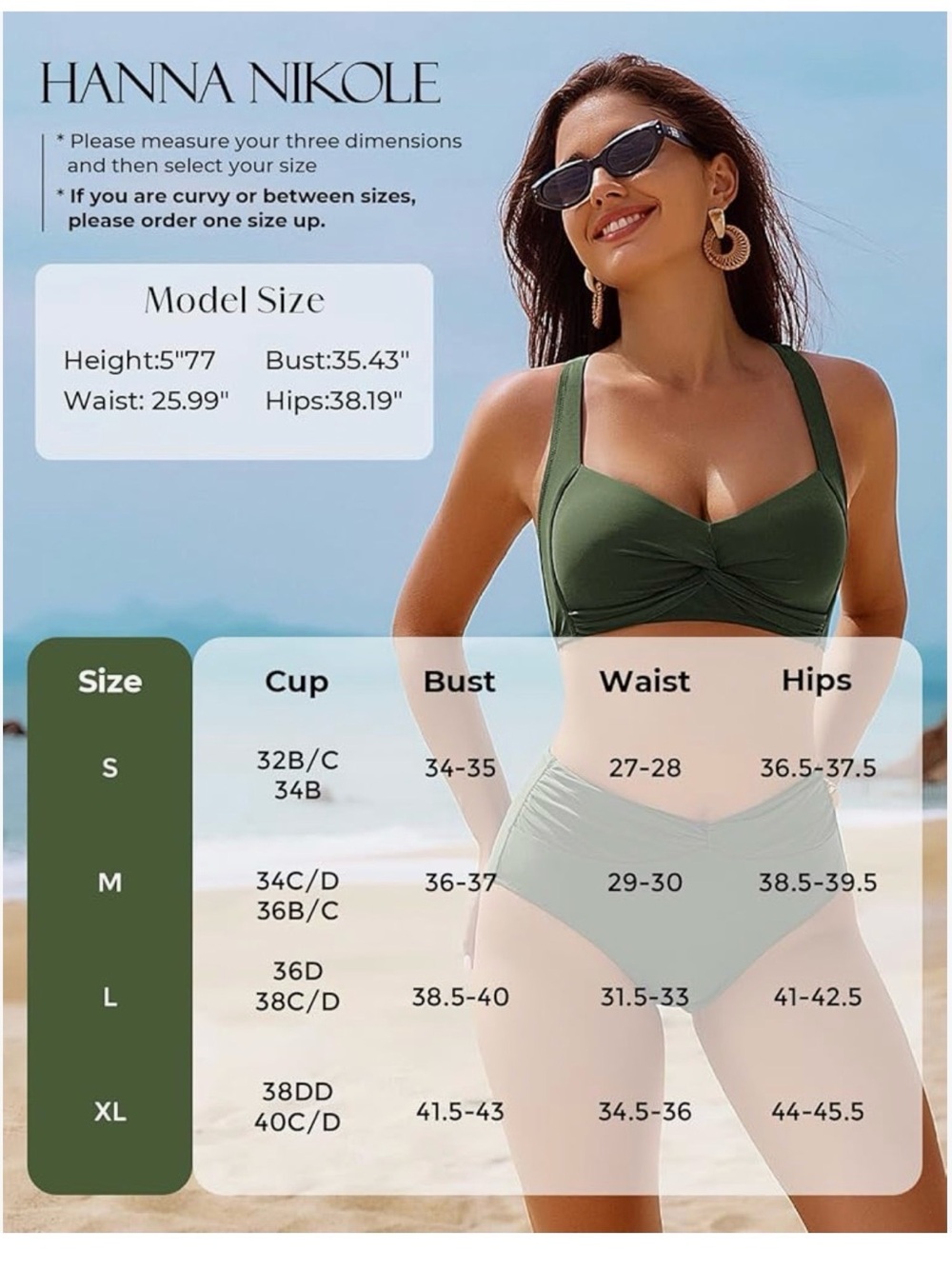 Olive Green Twist-Front High Waist Bikini - Women's Swim - Picture 9 of 14
